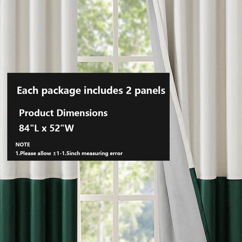 100% Full Blackout Velvet Curtains,2 Panels, 52" W x 84" L