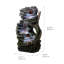 Fontaine d'extérieur Rustic Stream avec éclairage DEL, débit réglable et fabrication durable résistante aux intempéries