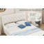 Beige, lit double, tête de lit, support d'écurie, rembourrage, base de lit tapissier beige simple et élégante, bois de peuplier, revêtement en velours, convient à la chambre d'amis-130874220