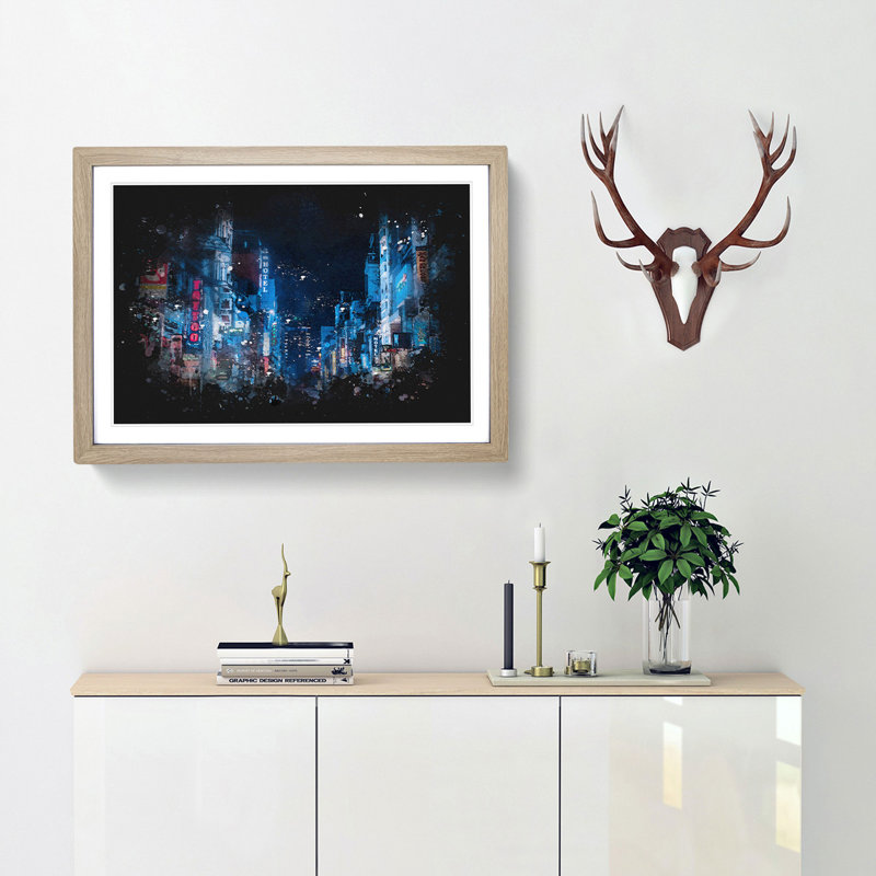Ho Chi Minh City in Vietnam - Picture Frame Graphic Art Print, 45cm H x 63cm W x 2cm D, Oak Framed