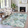 Machine Washable Indoor/Outdoor Xhevrie Teal Rug