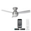  Brushed Nickel 44" Flush Mount Outdoor/Indoor Smart Ceiling Fan with Remote Control, Works With Google Assistant, Amazon Alexa and IOS/Android Mobile APP, 3000K Colour Temperature -48461475-48461474