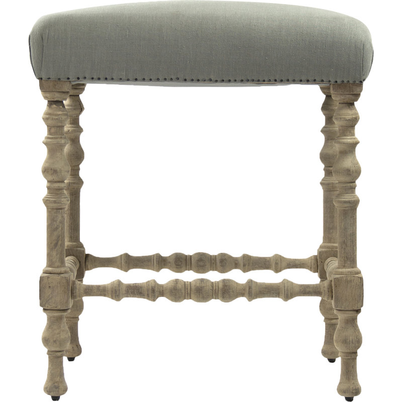 Giselle Yes Stool with Solid Wood Frame, Bar Stool (30” Seat Height)