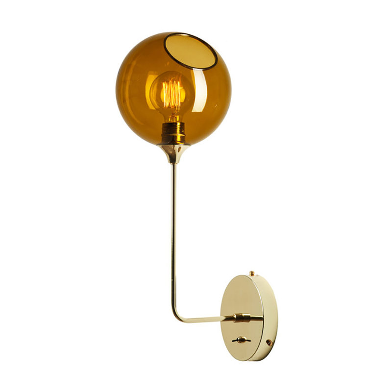 Applique murale articulée à 1 lumière Ballroom, H 23 po x l 8 po x P 8 po, Ambre, Or