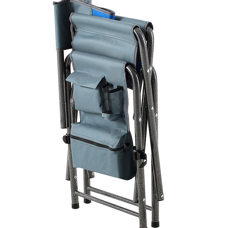 2 chaises d'extérieur légères avec rangement - surdimensionnées pour les pique-niques, rangement pliable bleu / gris Triathlons,