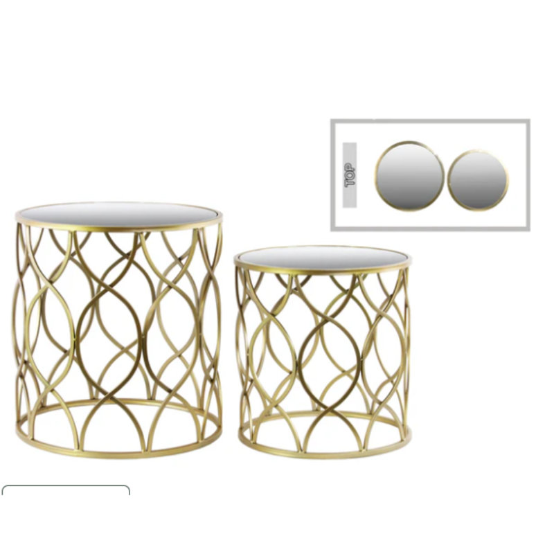 Metal Table Metallic Finish Gold