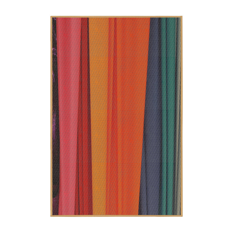 Tapis orange à motif/rouge/vert, Rectangle 2 pi x 4 pi