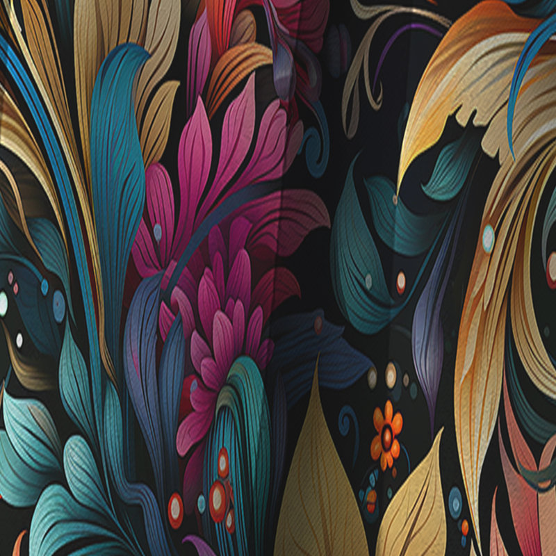 Motif cachemire bohémien Rhapsody XIII - Rideau floral - Rideau occultant floral - 1 panneau, L 52 po x L 108 po