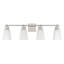 Luminaire pour meuble-lavabo de salle de bain 4 lumières Meridian en nickel brossé-8656209