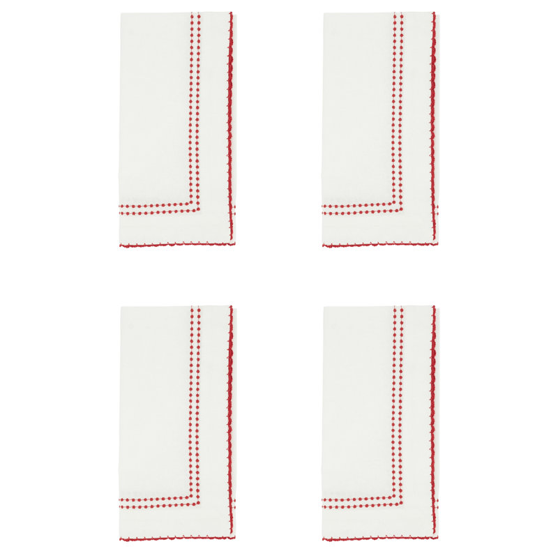 Ensemble de serviettes en coton 4 pièces Satchell, Rouge