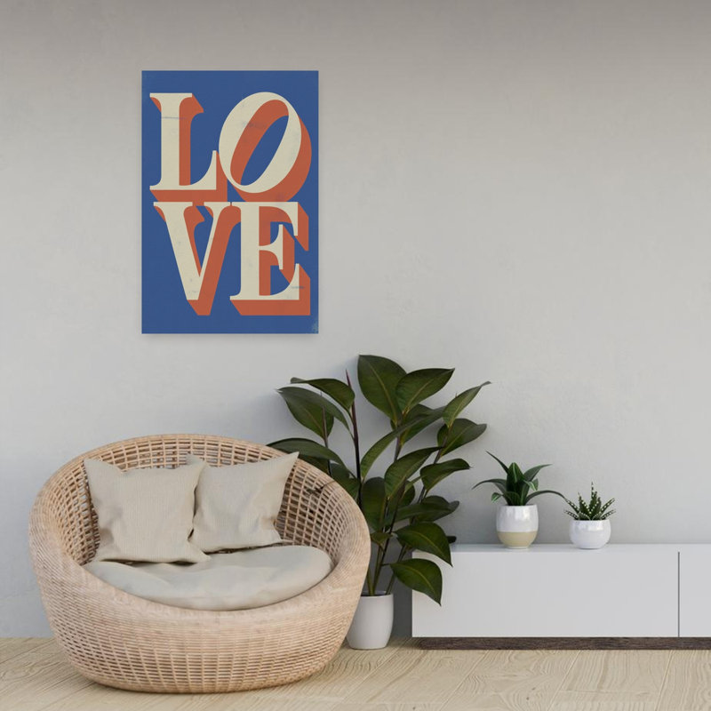 Art mural rétro rétro "Bold Love", H 24 po x l 16 po