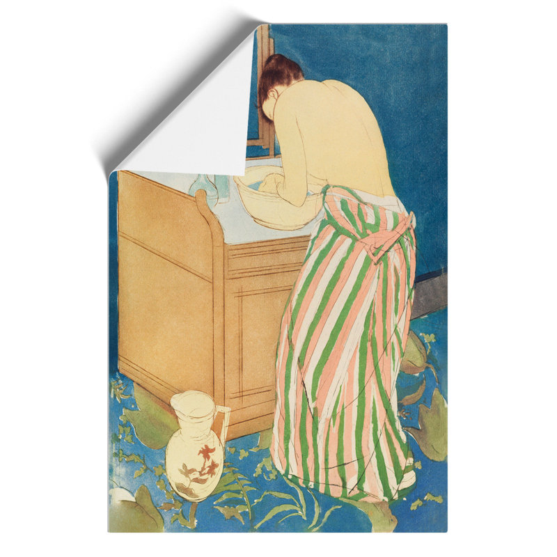 Woman Bathing by Mary Cassatt - Unframed Painting, 42cm H x 30cm W x 0.1cm D