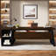 Bureau de direction en L 78 po en bois manufacturé et en métal-357708520