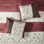 Élégant édredon très grand rouge 7 pièces - Tissu à motif de broderie 2 taies décoratives, 3 coussins décoratifs, 1 jupe de lit