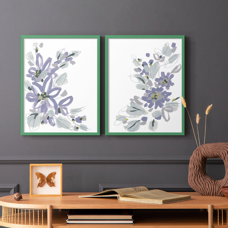 Periwinkle Patch I-Premium Framed Print -Ready to Hang - No Nails Required - No Nails Required, 29" H x 46" W, Grey