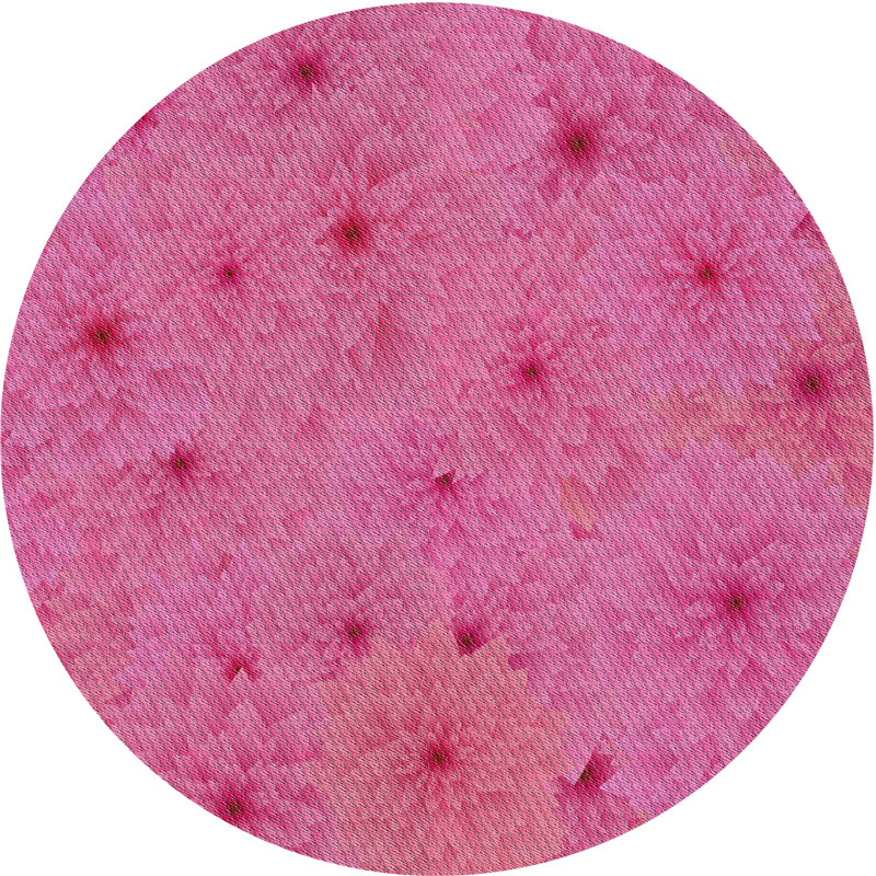 Tapis rose à motif floral Chloe-Ann, Rond 8 pi