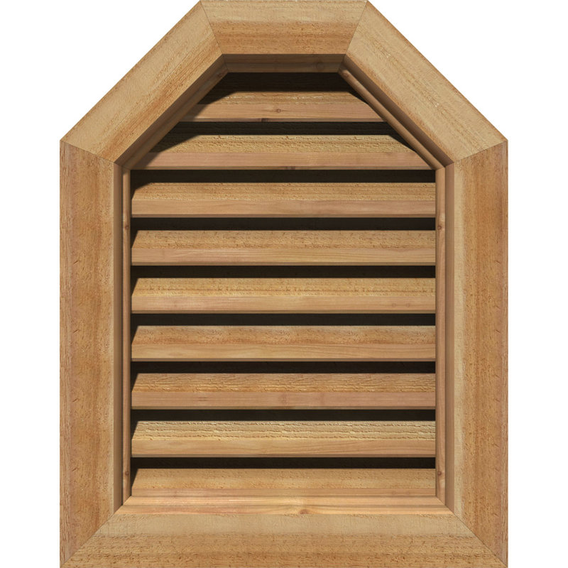 Évent de pignon octogonal mural en bois, H 35 po x l 29 po (OB : H 30 po x l 24 po)