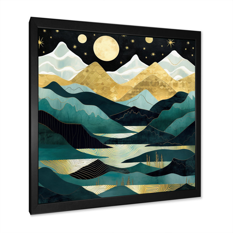 Mountain Nature's Roar II sur toile, Cadre simple noir, H 24 po x l 24 po x P 1 po