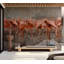 Papier peint animalier - Flamants roses sur fond de béton-448351795