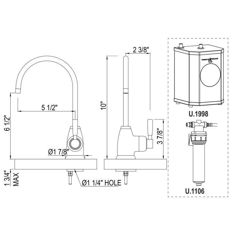 Holborn Hot Water Dispensers, Polished Chrome