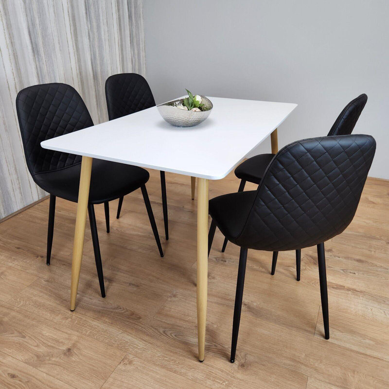 Gwendolen 4 - Person Dining Set, Black