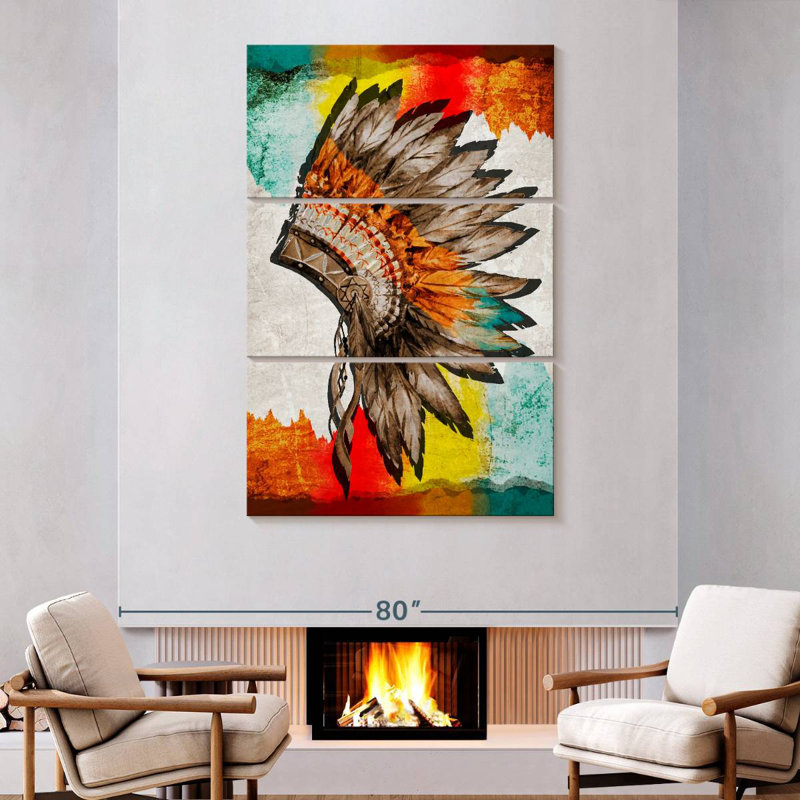 Lelar Native American Headwear, 74" H x 48" W