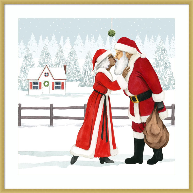 «Christmas Love I» par Wood, reproduction d'art encadrée, H 33 po x l 33 po