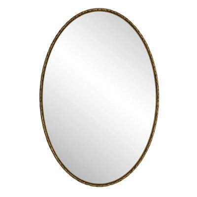 Iron Art Oval Retro Mirror, Oval Vintage Wallhanging Mirror With Iron Frame