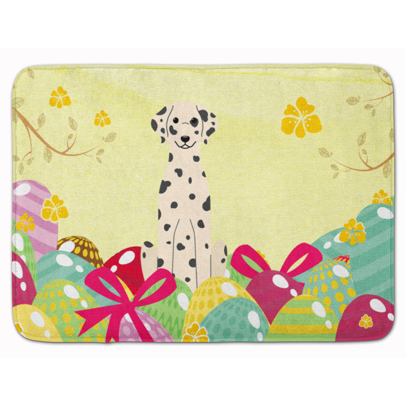 Tapis pour salle de bain dalmatien à mousse à mémoire de pâques œufs pâques