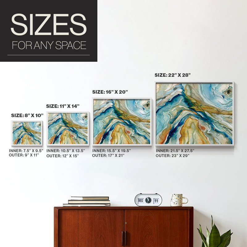 Géo Formation I - Reproduction encadrée - Restickable, H 8 po x l 10 po, Blanc