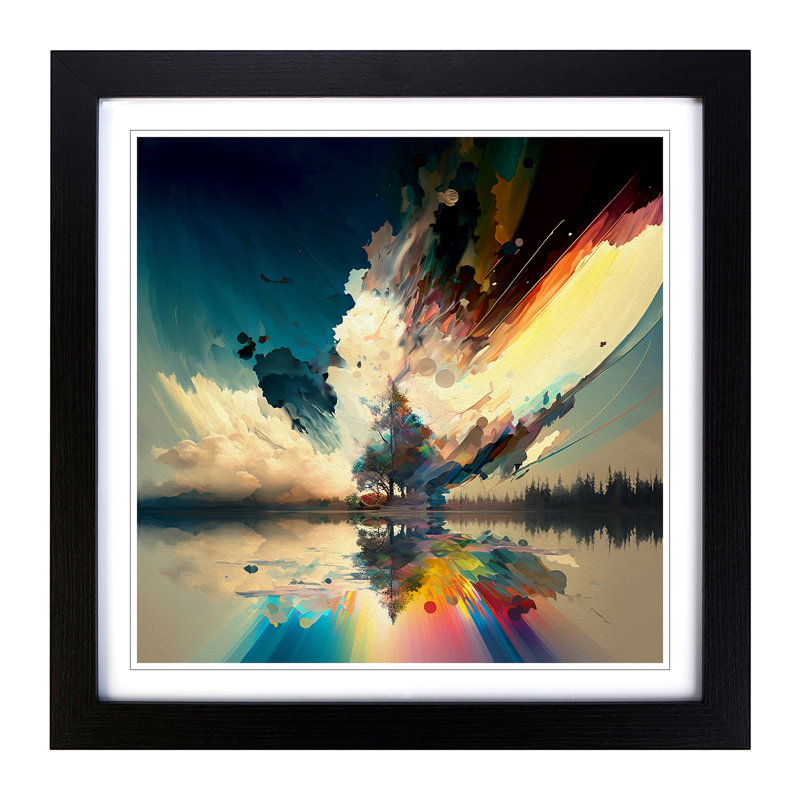 Prism Impressionism - Single Picture Frame Print on Wood, Black