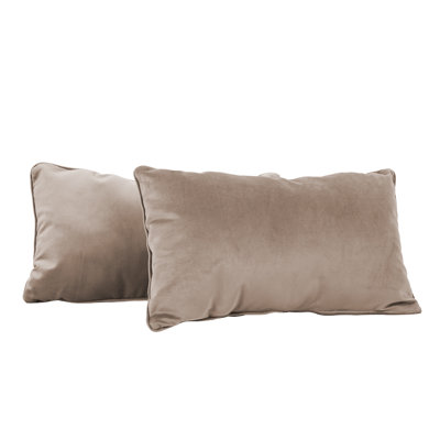 Rectangle Lumbar Microfiber Pillow with Piping, 2-pack