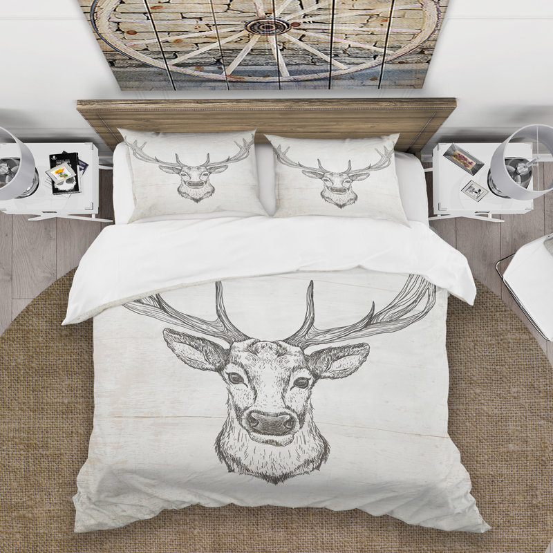 Ensemble de housse de couette à campagnes cerf sauvage et magnifique ii, Housse de couette très grand + 2 taies décoratives