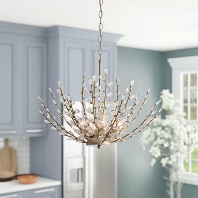 Lustre en cristal argent brossé 23,5 po Dalia