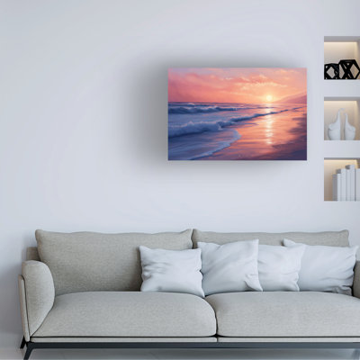 Art mural sur toile tendue - Imagine It Images «Beach Sunset» pour décoration de salon, de chambre à coucher ou de bureau - 16 x 24