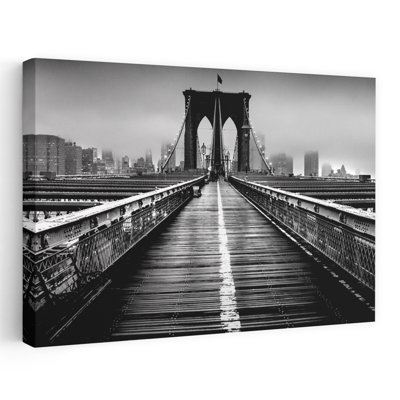 Fog Over The Brooklyn Bridge Brooklyn Manhattan New York City New York State Usa Abstract Contemporary Architecture City Art