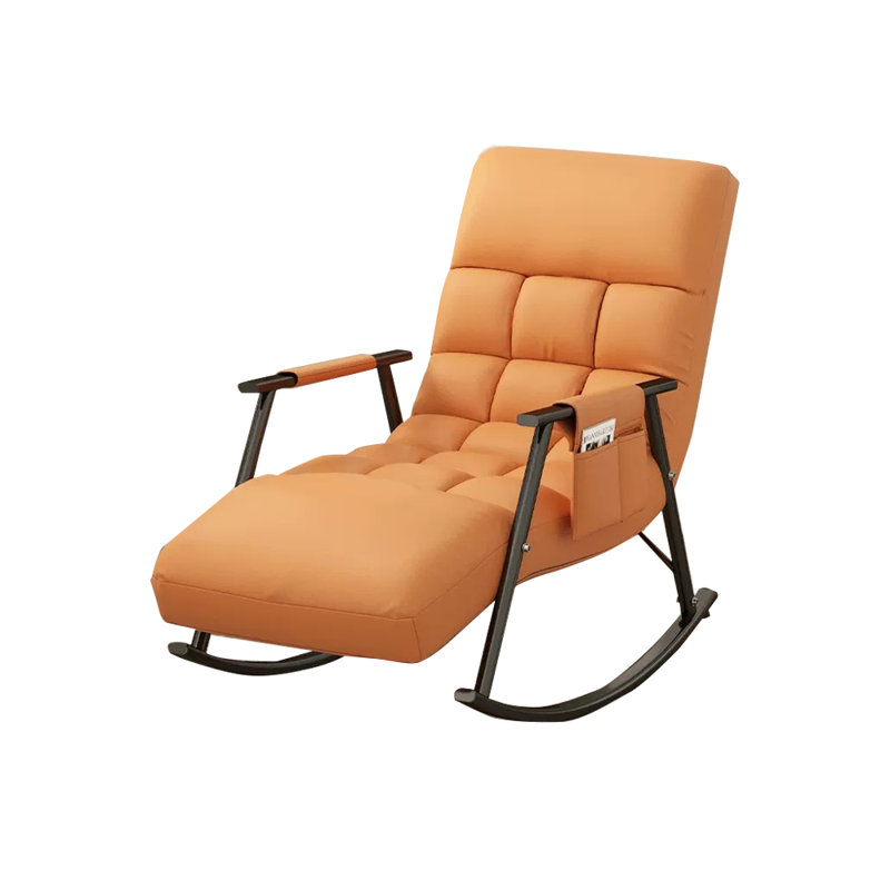 Chaise berçante réglable ergonomique en métal, Orange, Noir