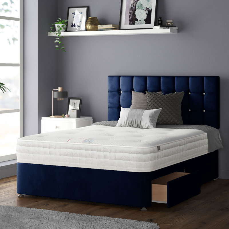 Rochester Upholstered Headboard, Double (4'6), Royal Blue