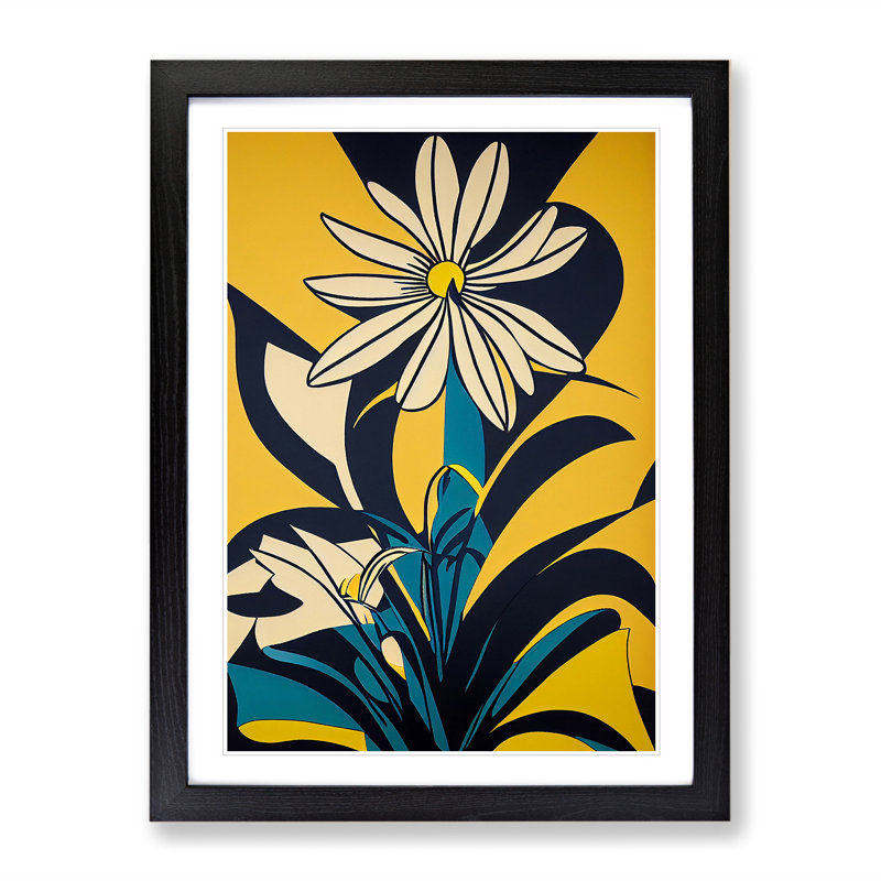 Artful Flowers - Single Picture Frame Print, Black Framed, 64cm H x 46cm W x 2cm D