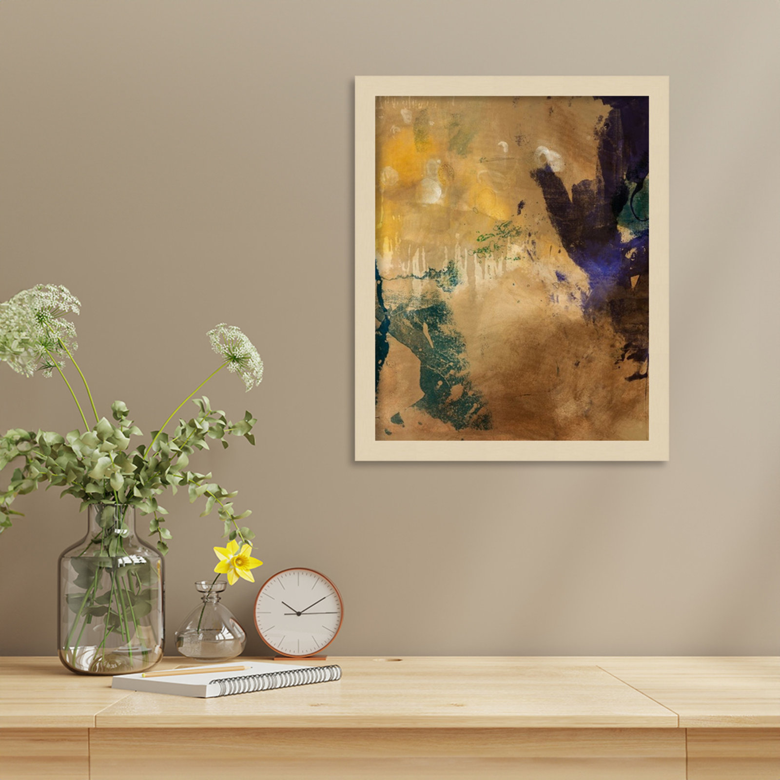 Amber Haze I by Flagler Wood Framed Wall Art Print, Brown, 17" H x 14" W