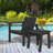 Outdoor Adirondack Chair and Side Table Set, HDPE Resin, For barbecue, beach, deck, garden, lawn and backyard,Black.