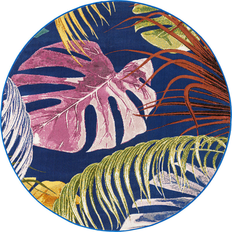 Floral Indoor Rug, Round 5'3"