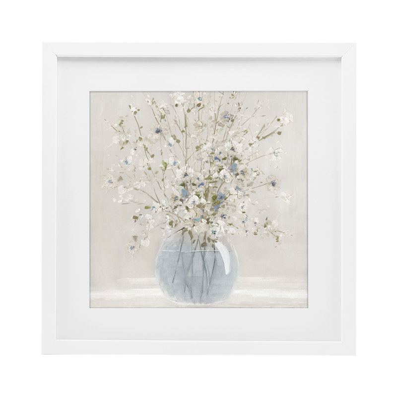 «Subtle Glass Vase Bouquet», reproduction d'art sous verre, design par Carol Robinson, H 16 po x l 16 po