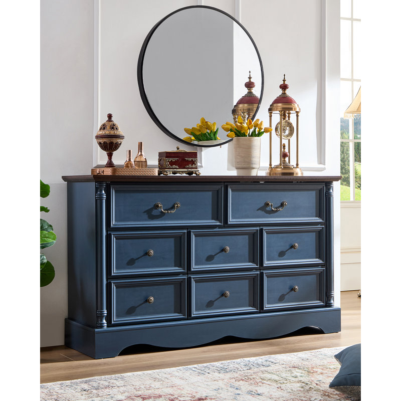 blue 8 drawer dresser Gorritz Drawers Dresser, 54