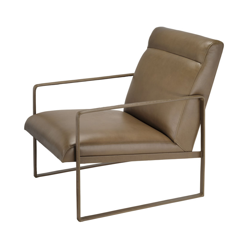 Hemingway Leather Accent Chair, Saddle, Truffle