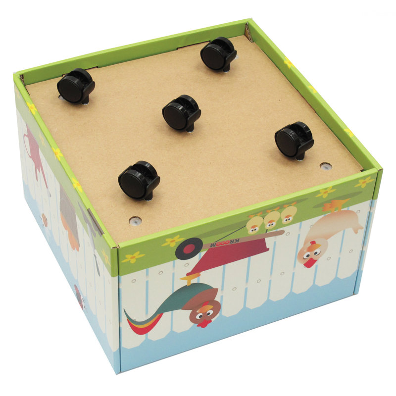 Boîte de rangement pour jouets sur roulettes