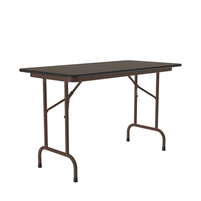 Walnut 24x48" Folding Table with Steel Legs