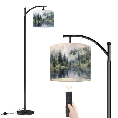 Lampe sur pied à aquarelle avec abat-jour réglable Watercolor Mountain