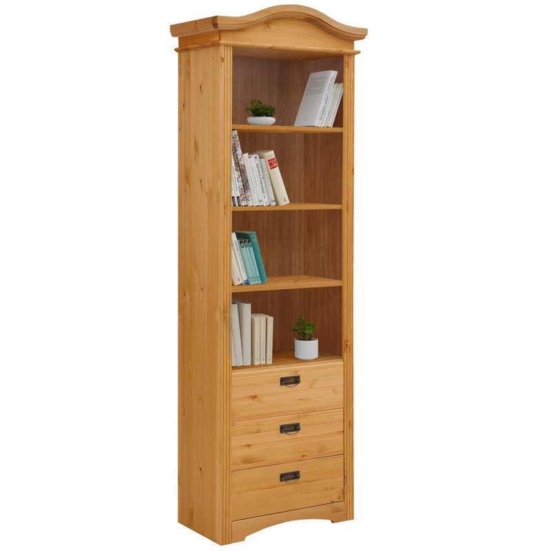Dearing 207cm H x 73cm W Solid Wood Standard Bookcase, Natural Brown Oil