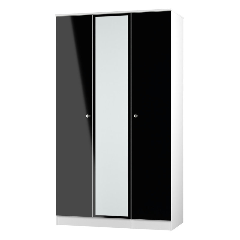 Borth Manufactured Wood Wardrobe, Black Matt/White